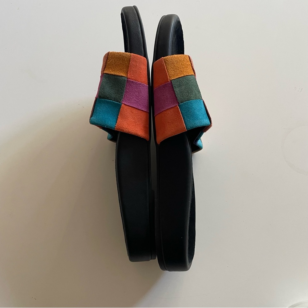 Charlotte Stone Jacquie Multicolor Woven Patchwork Suede Sandals - Picture 7 of 12